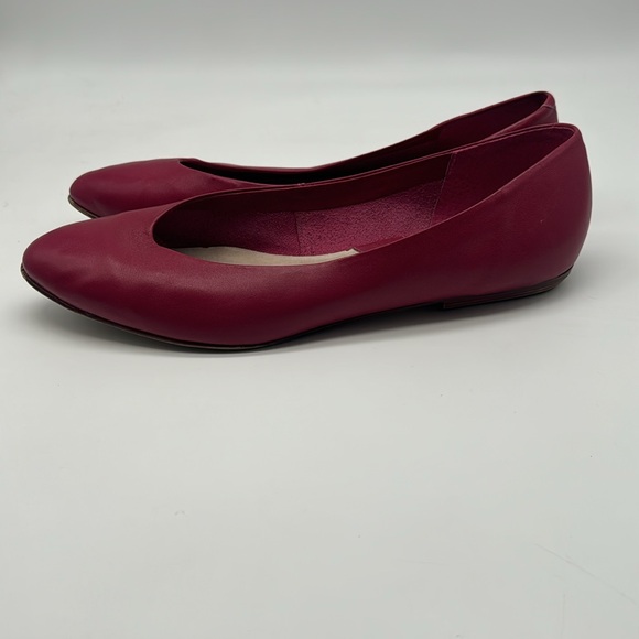 Vintage 90s Partners Mervyns Fuisha Pink Leather Pointed Toe Shoe Slip On Flats - Picture 4 of 16